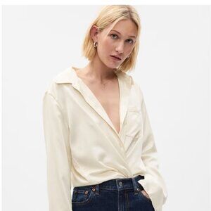 Gap Satin Button Down Shirt